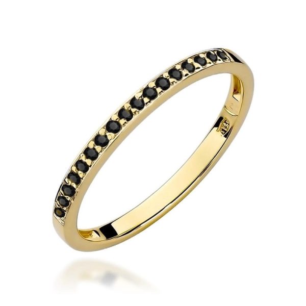 Pierścionek z diamentami 0,085 ct W0306 – żółte złoto próby 585