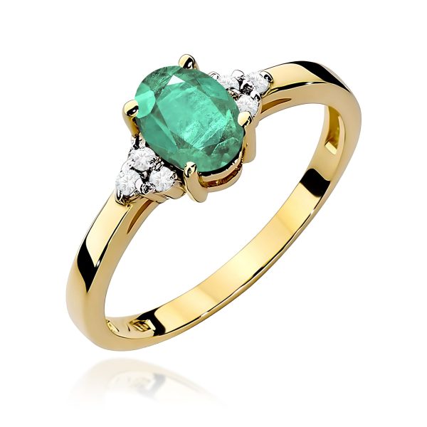 Pierścionek z szmaragdem 0,80 ct W0308 – żółte złoto próby 585