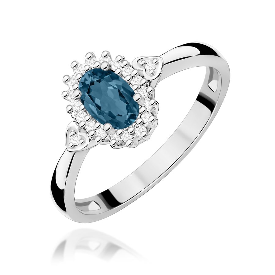 Pierścionek z topazem London Blue 0,50 ct · W312