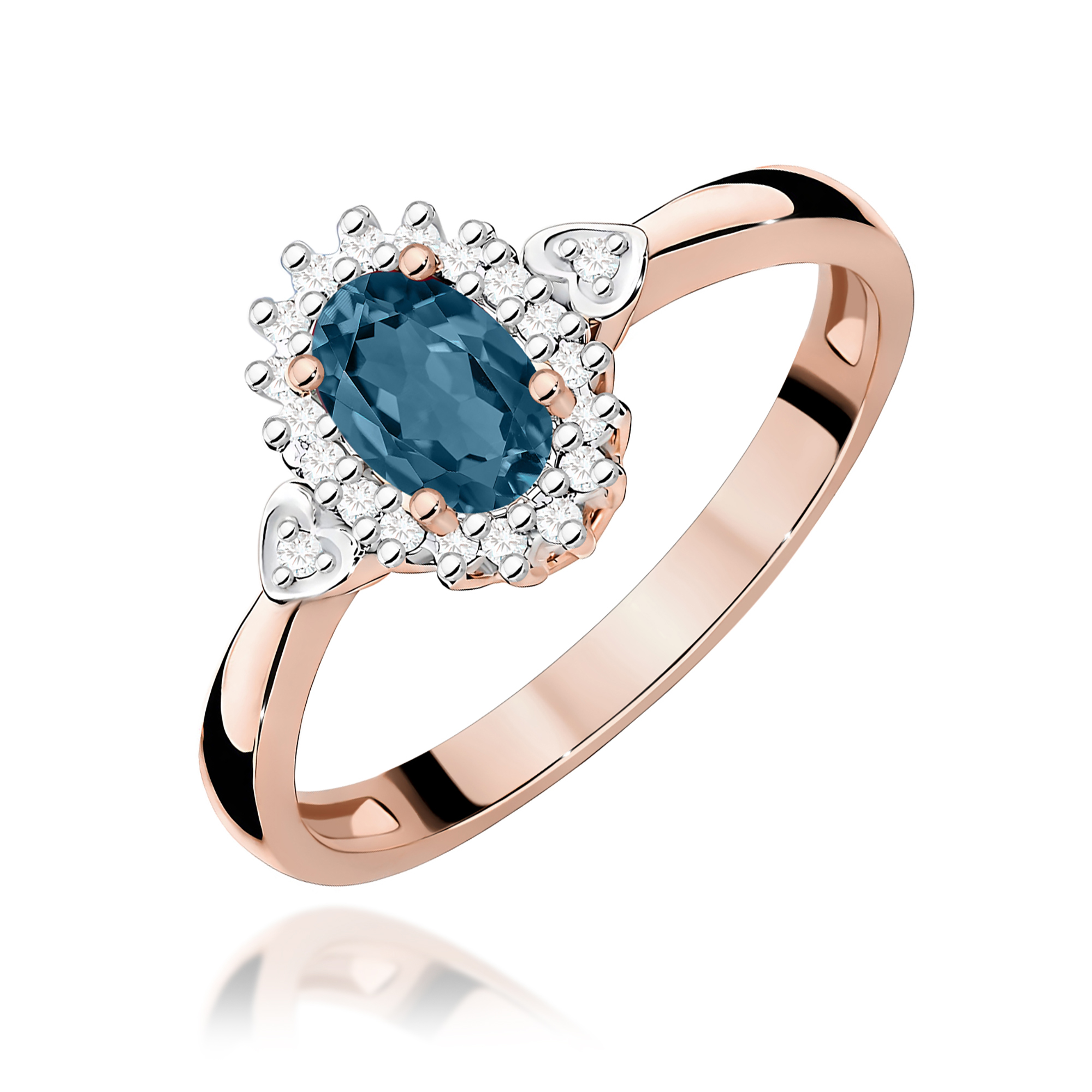 Pierścionek z kamieniem topaz london blue 0,50 ct W0312 · W312
