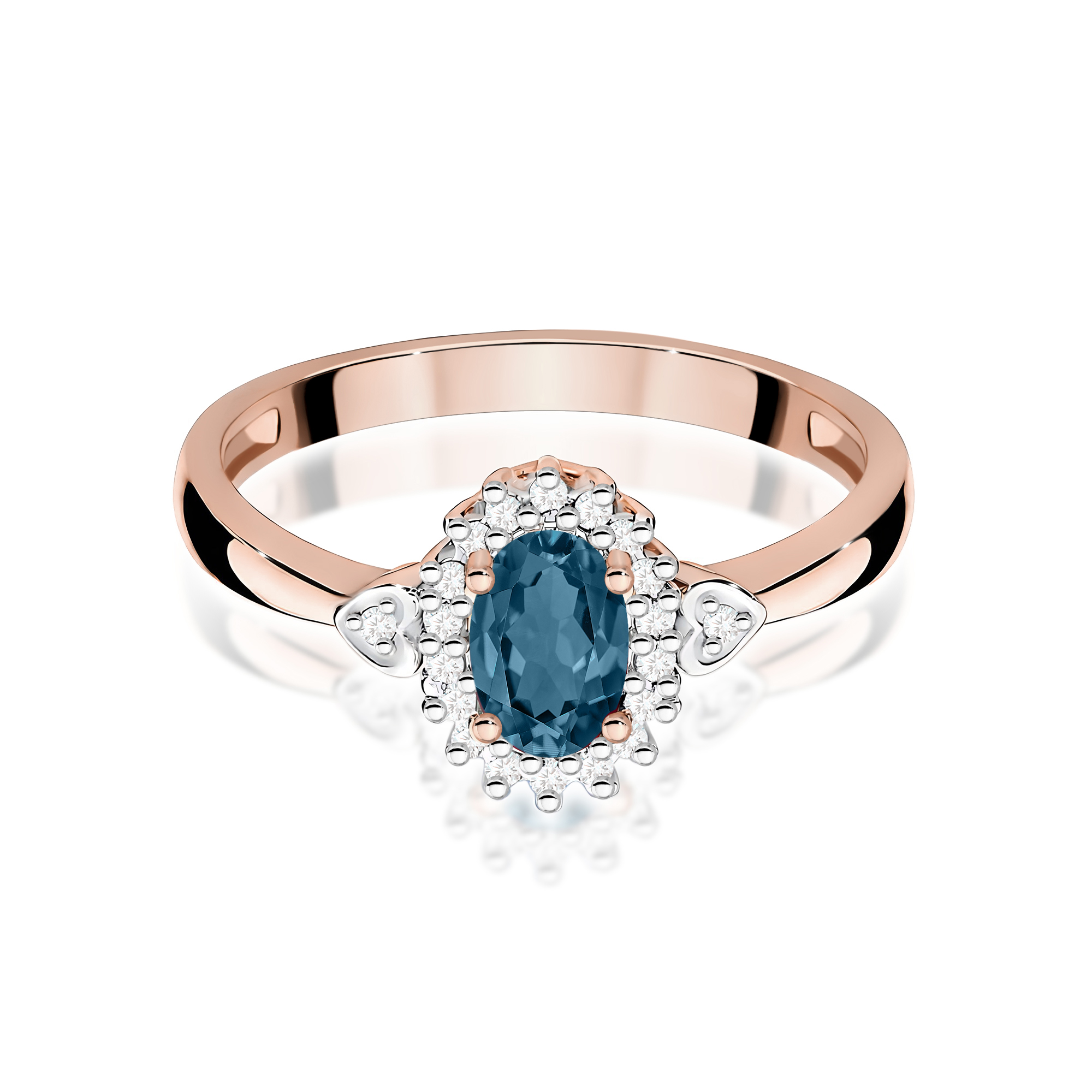Pierścionek z kamieniem topaz london blue 0,50 ct W0312 · W312 - obrazek 2