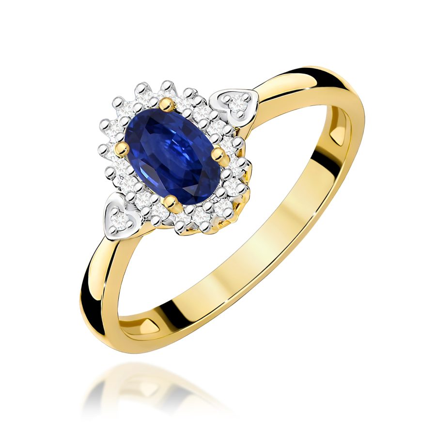 Pierścionek z szafirem 0,70 ct W0312 – żółte złoto próby 585 · W312