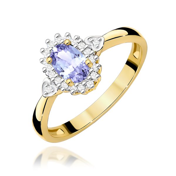 Pierścionek z tanzanitem 0,40 ct W0312 – żółte złoto próby 585