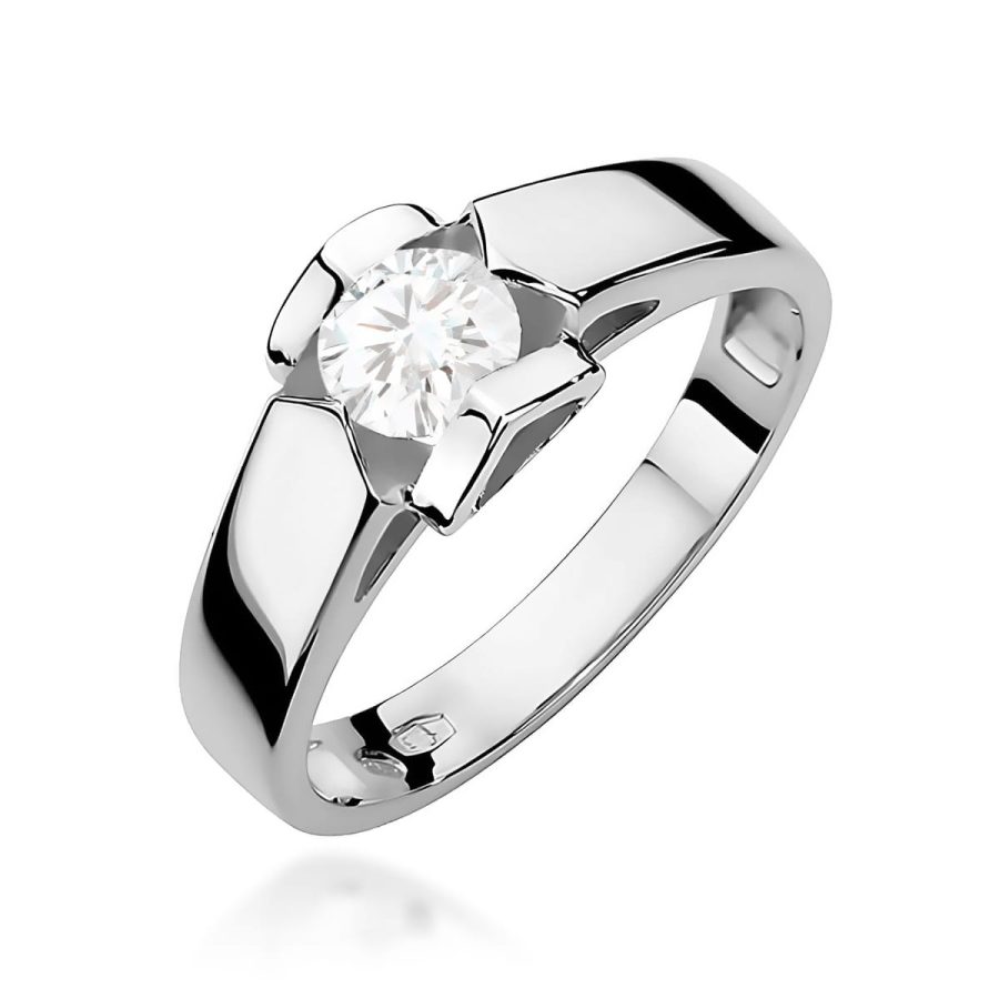 Pierścionek z diamentem 0,50 ct W0320 – białe złoto próby 585 · W320