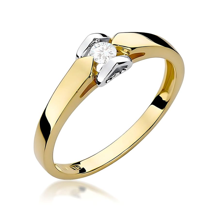 Pierścionek z diamentem 0,04 ct W0320 – żółte złoto próby 585 · W320
