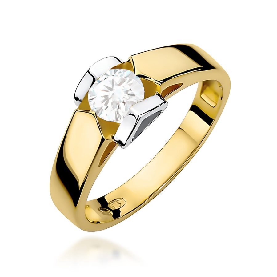 Pierścionek z diamentem 0,50 ct W0320 – żółte złoto próby 585 · W320