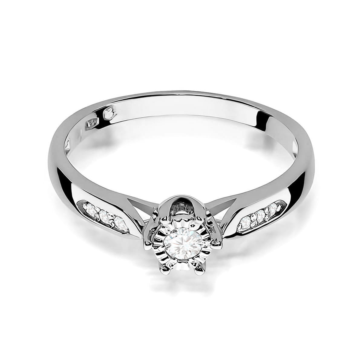Pierścionek z kamieniem diament laboratoryjny 0,13 ct · W0328 - obrazek 2