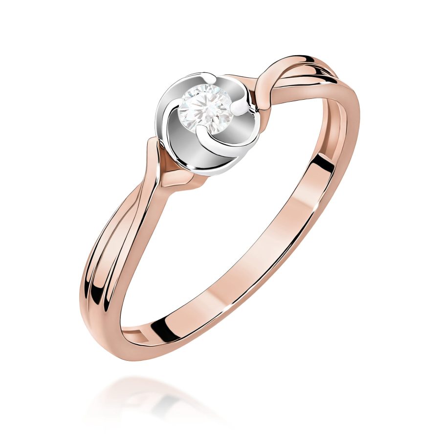Ring in rose gold with a lab-grown diamond