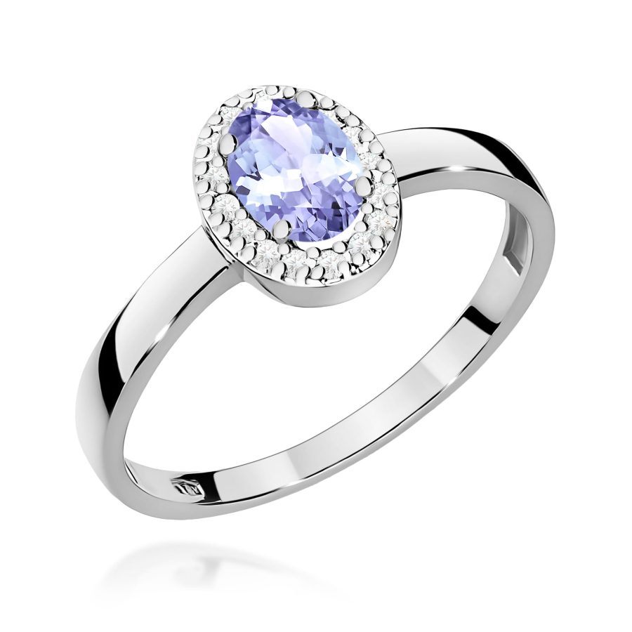 Pierścionek z tanzanitem 0,40 ct i diamentem · W330
