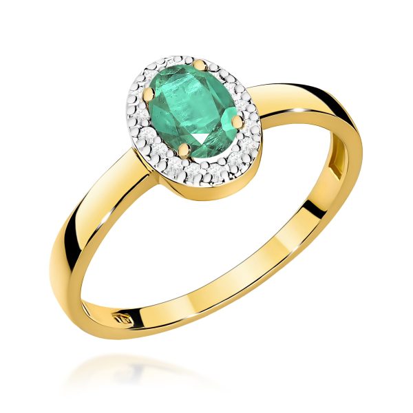 Pierścionek z szmaragdem 0,40 ct W0330 – żółte złoto próby 585
