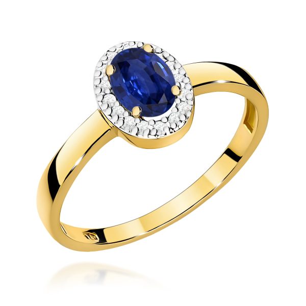 Pierścionek z szafirem 0,70 ct W0330 – żółte złoto próby 585