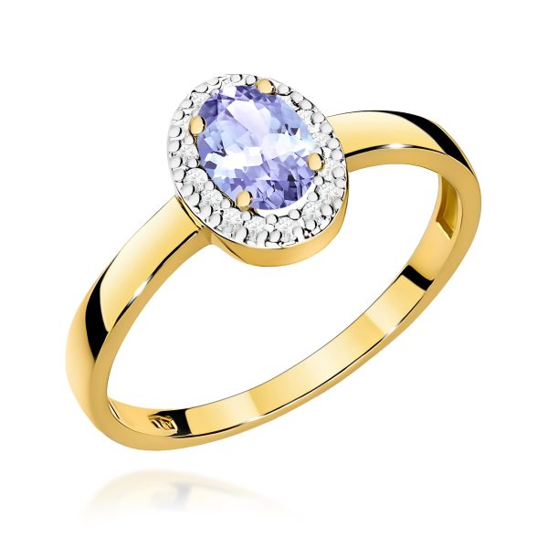 Pierścionek z tanzanitem 0,40 ct W0330 – żółte złoto próby 585