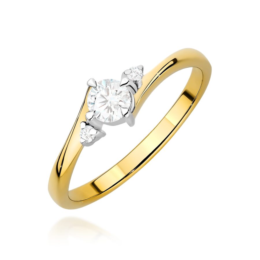 Pierścionek z diamentem 0,27 ct W0346 – żółte złoto próby 585 · W346B