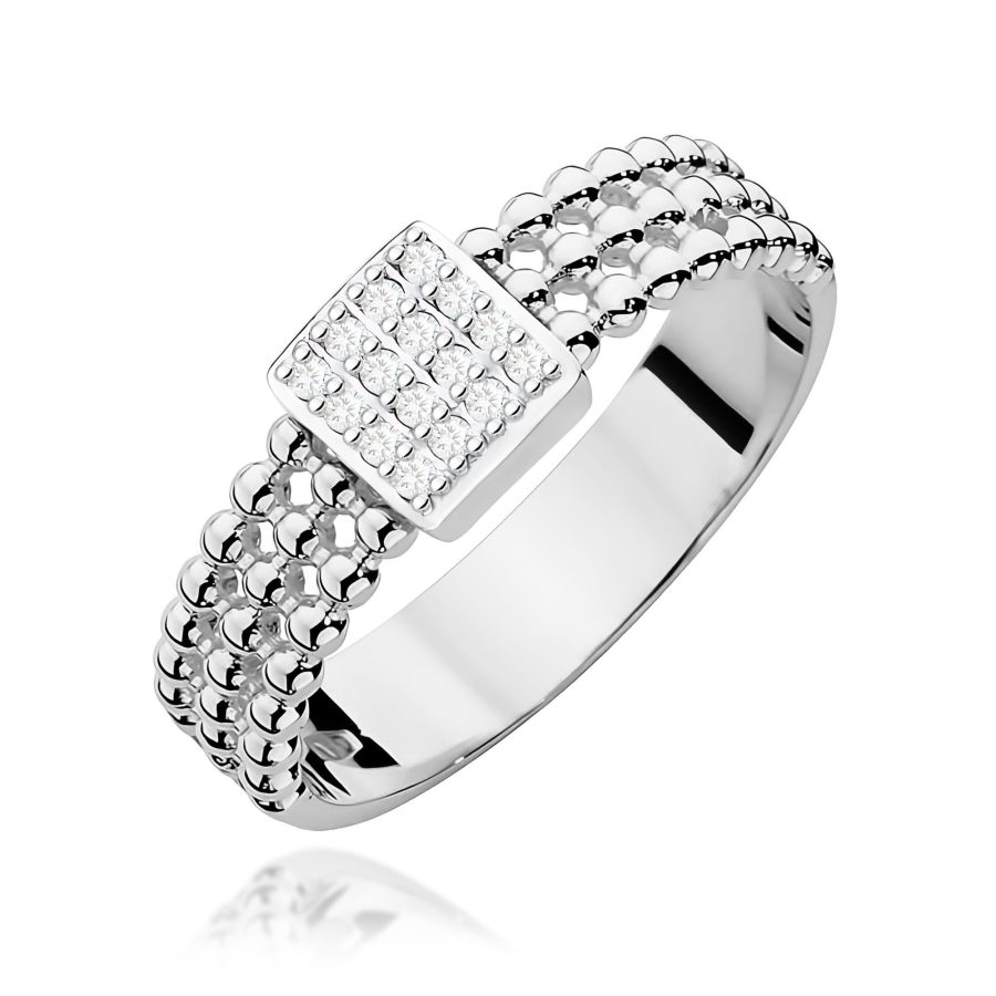 Pierścionek z diamentami 0,08 ct W0353 – białe złoto próby 585 · W353