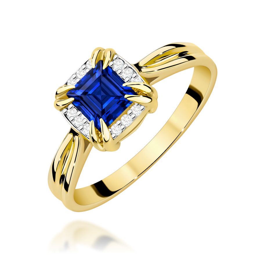 Pierścionek z szafirem 0,70 ct W0358 – żółte złoto próby 585 · W358