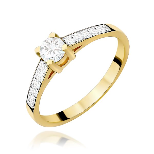 Pierścionek z diamentem 0,45 ct W0364 – żółte złoto próby 585
