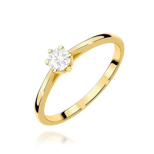 Pierścionek z diamentem 0,15 ct W0365 – żółte złoto próby 585