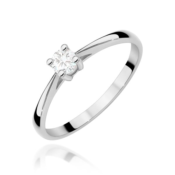 Pierścionek z diamentem 0,15 ct W0367 – białe złoto próby 585