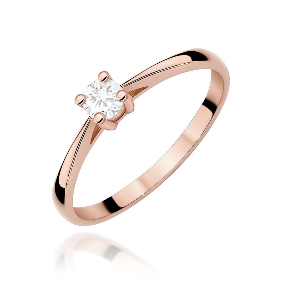 Ring with round diamond 0,15 ct