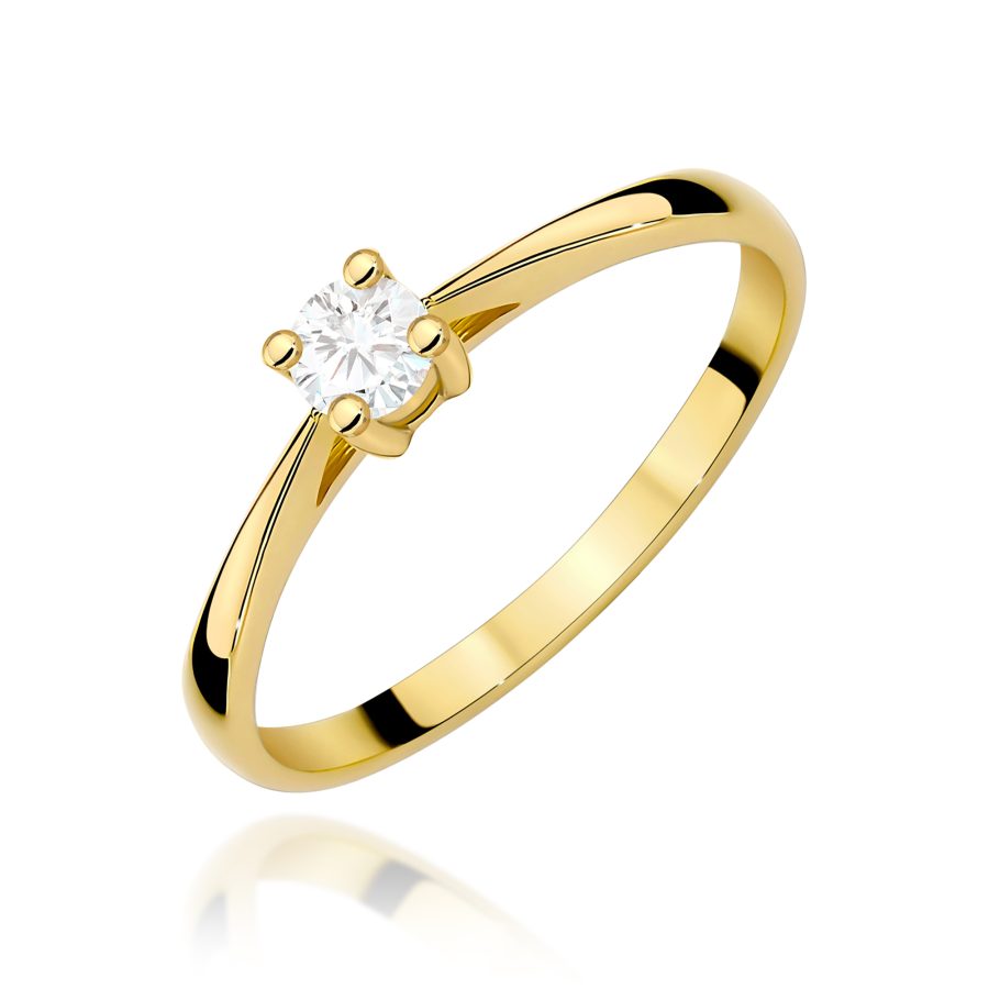 Pierścionek z diamentem 0,15 ct W0367 – żółte złoto próby 585 · W367