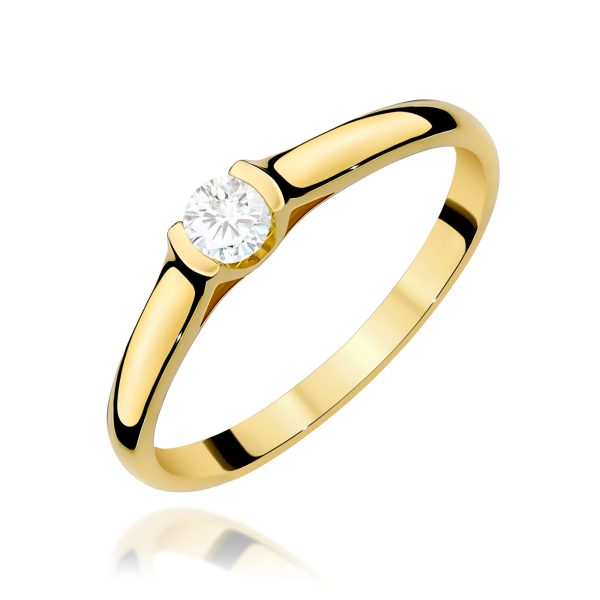 Pierścionek z diamentem 0,15 ct W0369 – żółte złoto próby 585