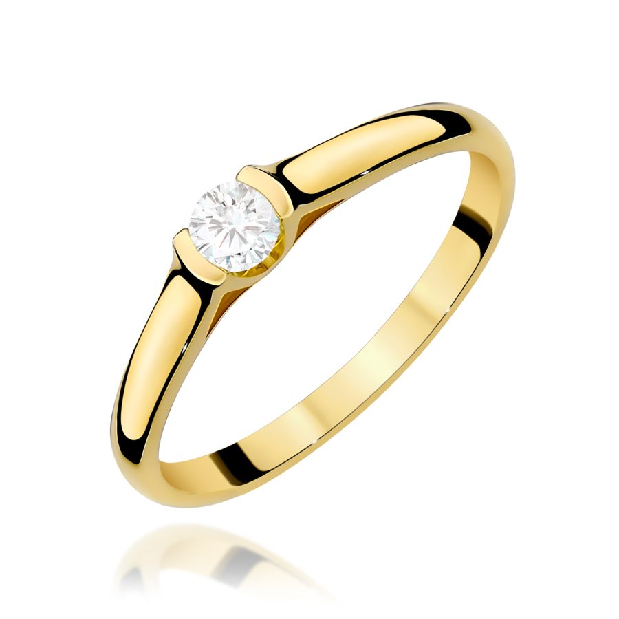 Pierścionek z diamentem 0,15 ct W0369 – żółte złoto próby 585 · W369