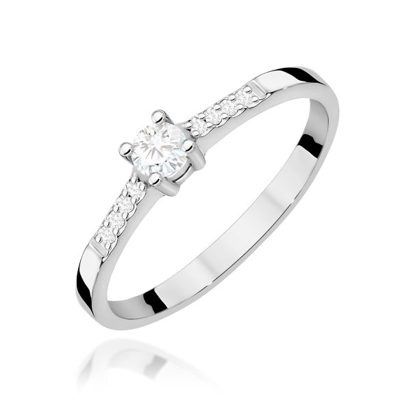 Pierścionek z diamentem 0,22 ct W0382 – białe złoto próby 585