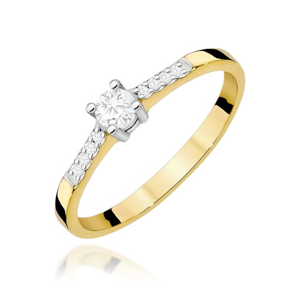 Pierścionek z diamentem 0,22 ct W0382 – żółte złoto próby 585