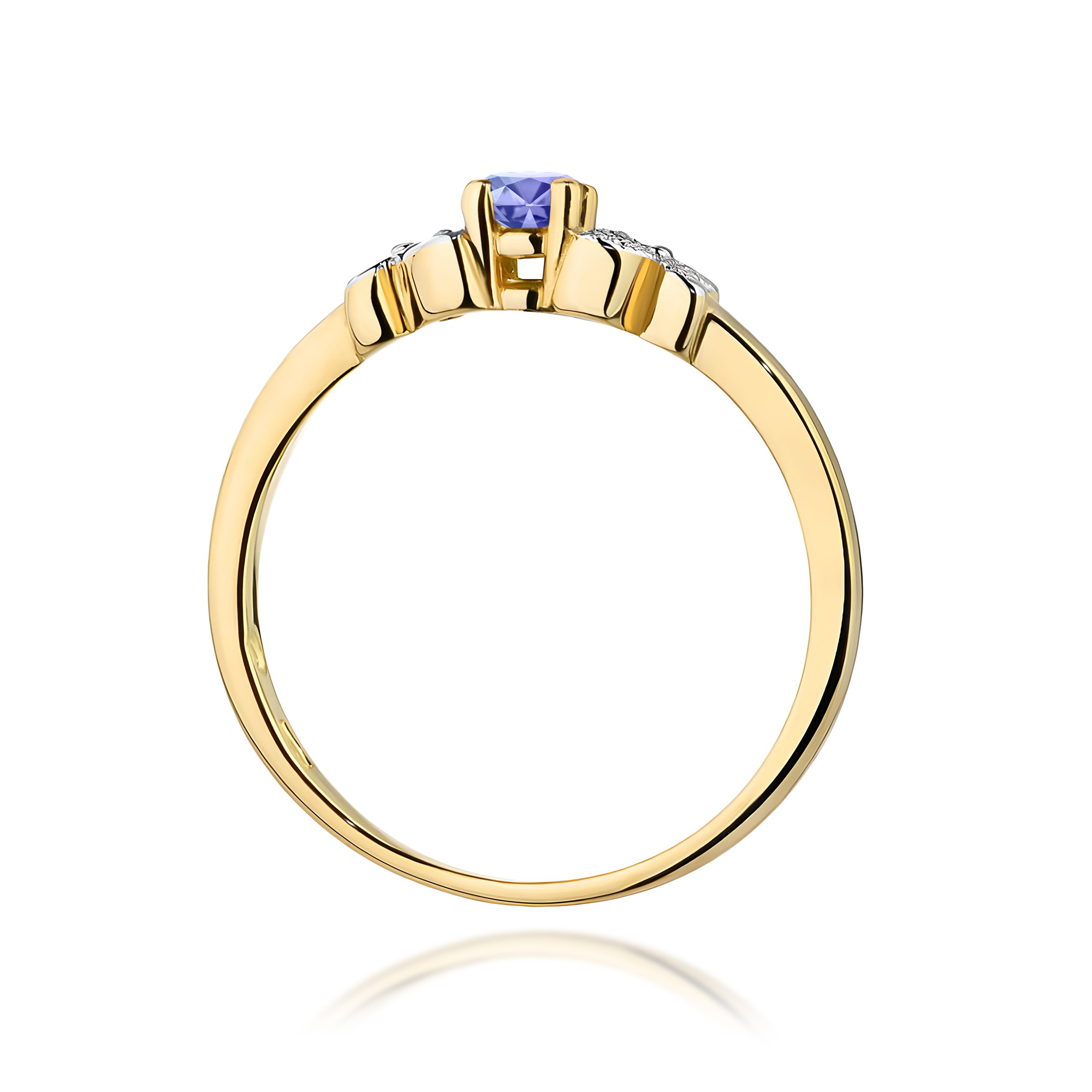 Ring in yellow gold with tanzanite and diamonds – product image 4