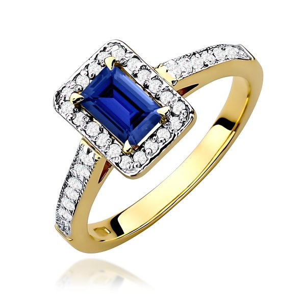 Pierścionek z szafirem 0,60 ct W0422 – żółte złoto próby 585