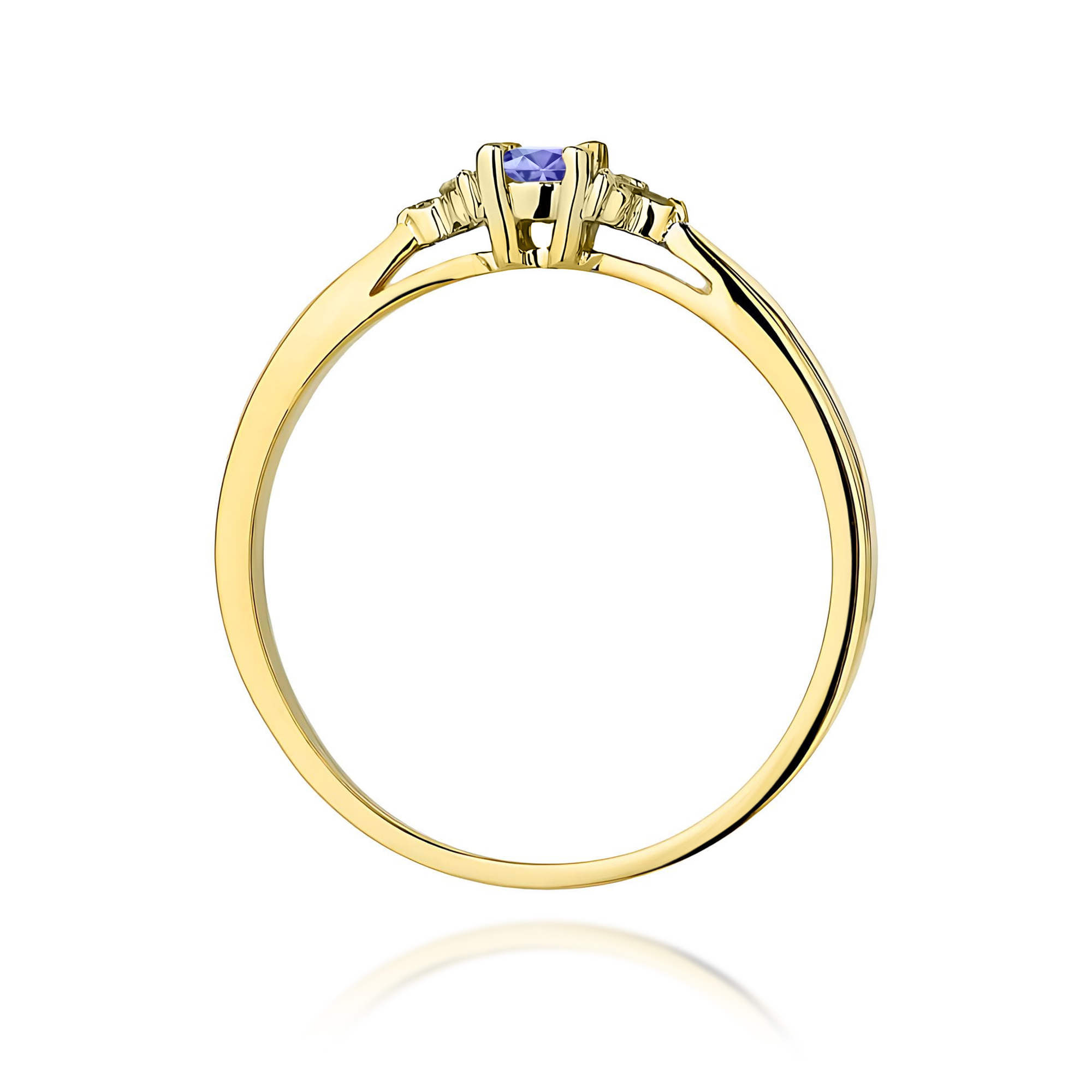 Ring in yellow gold with tanzanite and diamonds – product image 4