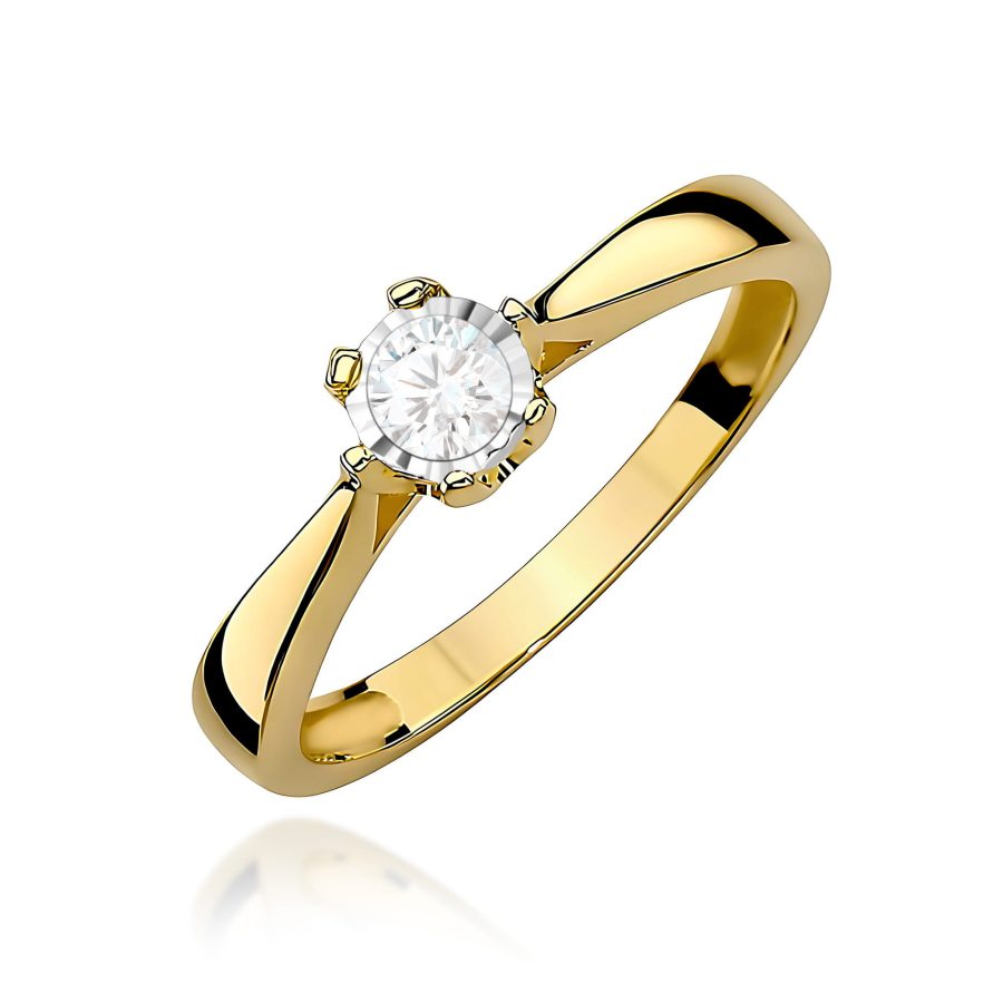 Pierścionek z diamentem 0,20 ct W0429 – żółte złoto próby 585 · W429