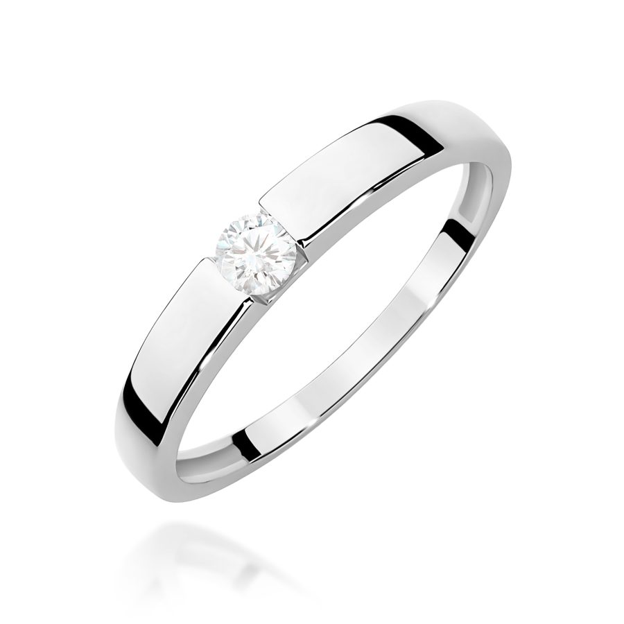Pierścionek z okrągłym diamentem 0,12 ct · W432