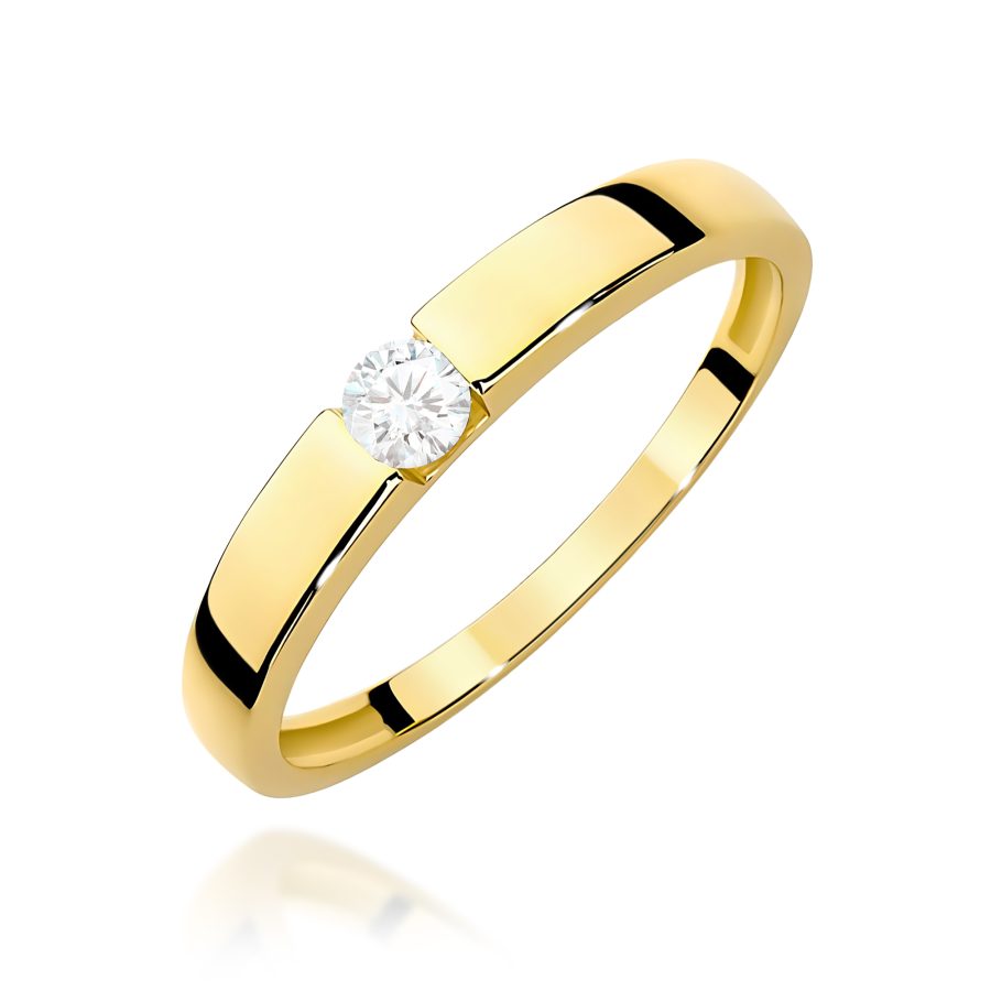 Pierścionek z diamentem 0,12 ct W0432 – żółte złoto próby 585 · W432
