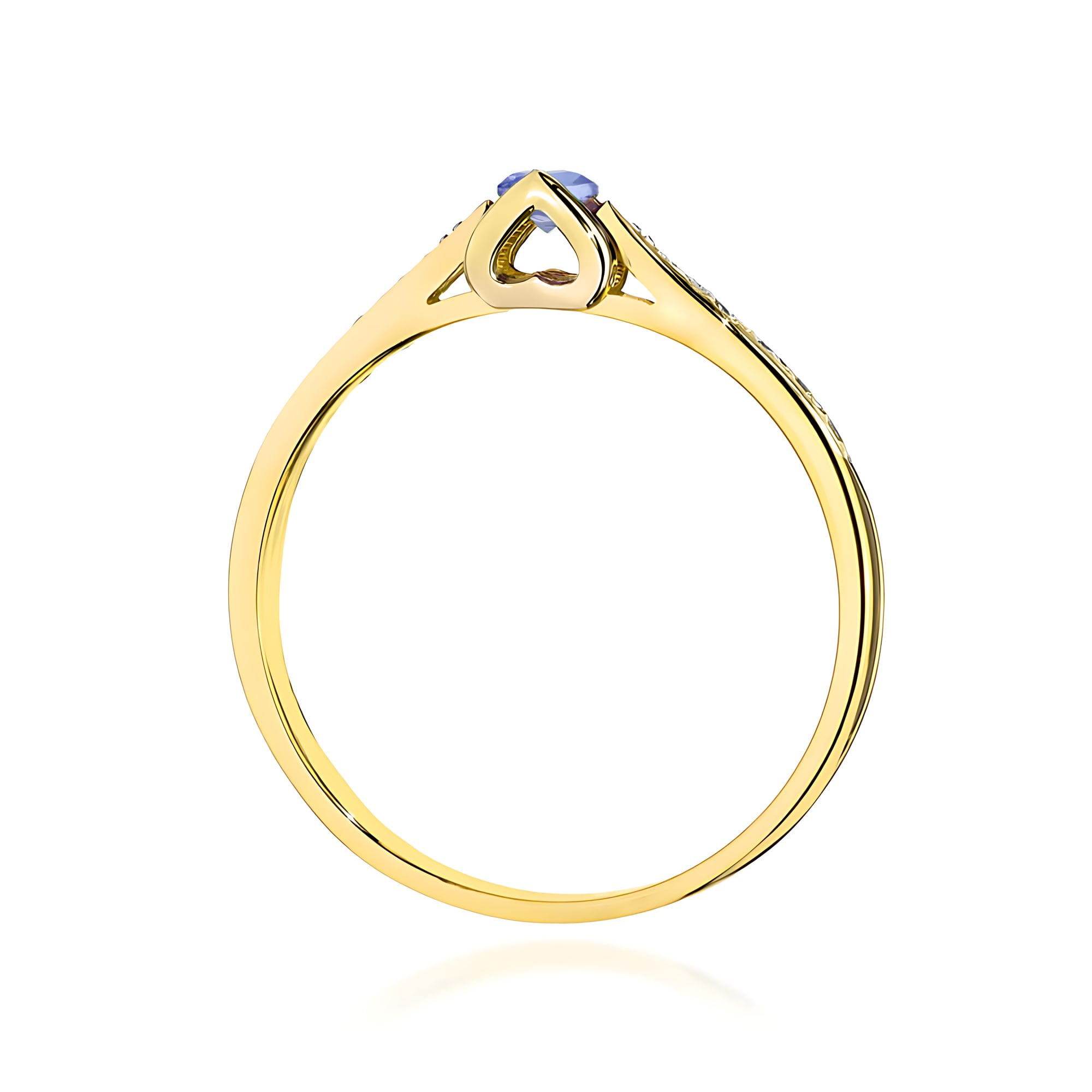 Ring with round tanzanite and diamonds – product image 4