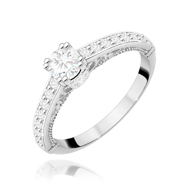 Pierścionek z diamentem 0,56 ct W0439 – białe złoto próby 585