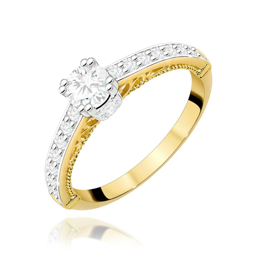 Pierścionek z diamentem 0,56 ct W0439 – żółte złoto próby 585 · W439