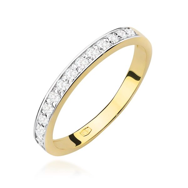 Pierścionek z diamentami 0,20 ct W0446 – żółte złoto próby 585