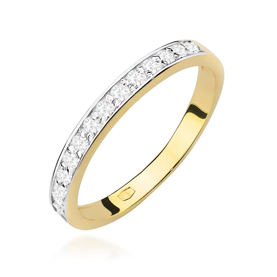 Pierścionek z diamentami 0,20 ct W0446 – żółte złoto próby 585