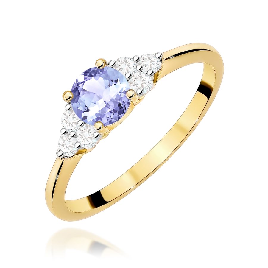 Pierścionek z tanzanitem 0,50 ct i diamentami · W451