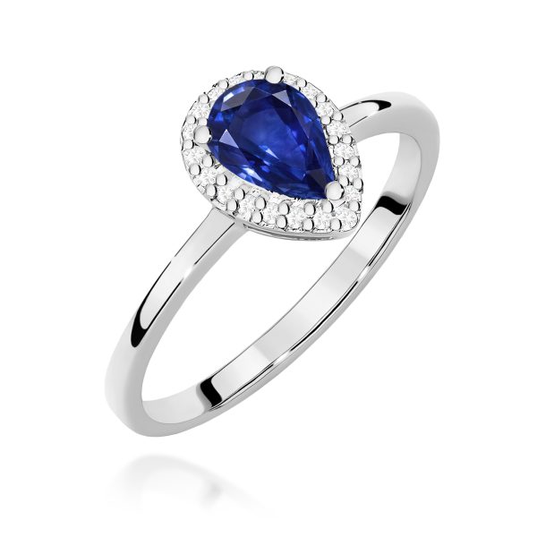 Pierścionek z szafirem 0,60 ct W0455 – białe złoto próby 585