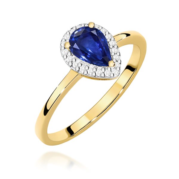Pierścionek z szafirem 0,60 ct W0455 – żółte złoto próby 585