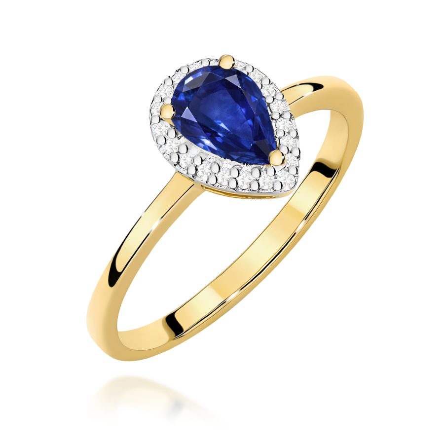 Pierścionek z szafirem 0,60 ct W0455 – żółte złoto próby 585 · W455