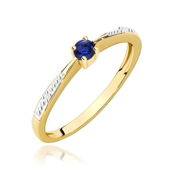 Pierścionek z szafirem 0,15 ct W0465 – żółte złoto próby 585