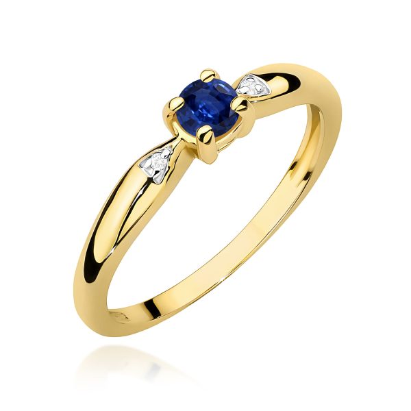 Pierścionek z szafirem 0,15 ct W0469 – żółte złoto próby 585