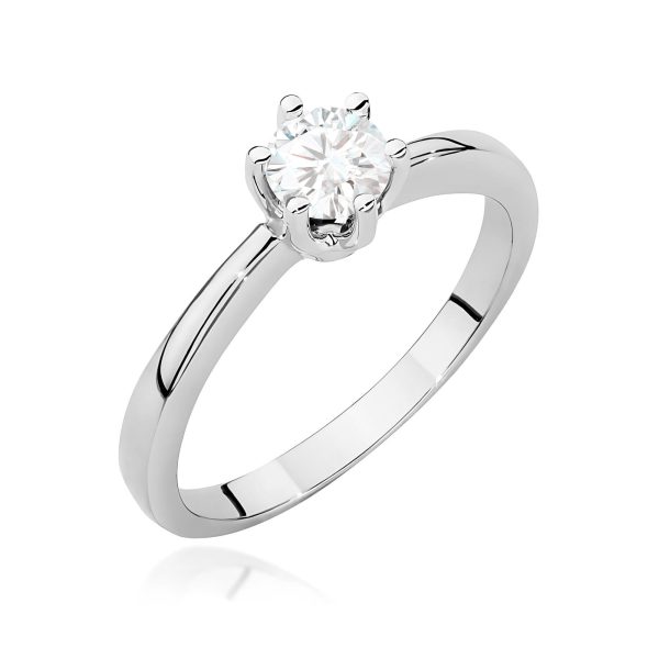 Pierścionek z okrągłym diamentem laboratoryjnym 0,40 ct