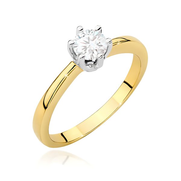 Pierścionek z diamentem 0,40 ct W0482 – żółte złoto próby 585