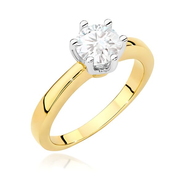 Pierścionek z diamentem 0,70 ct W0482 – żółte złoto próby 585