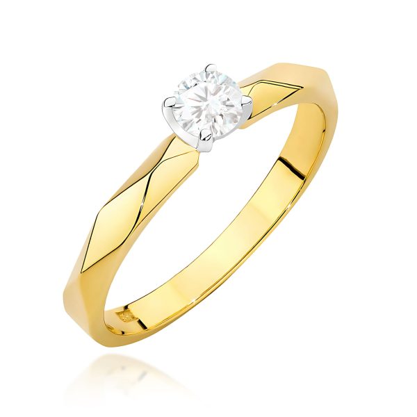 Pierścionek z diamentem 0,15 ct W0484 – żółte złoto próby 585
