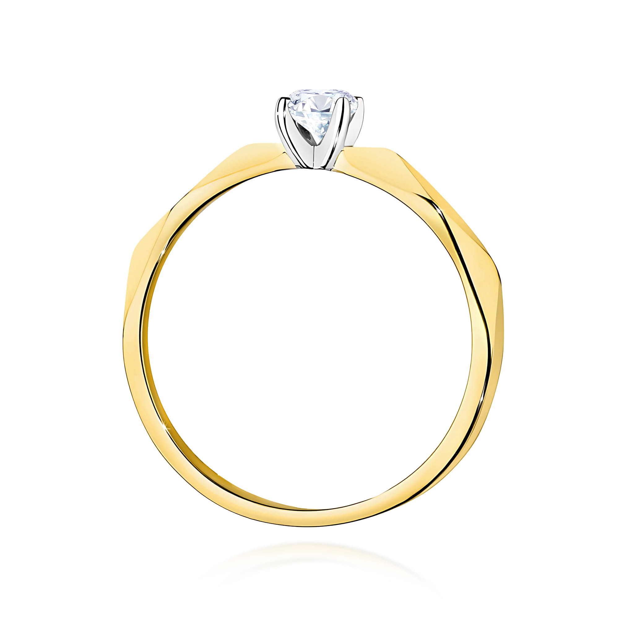 Ring with a diamond 0,15 ct in yellow gold – product image 4